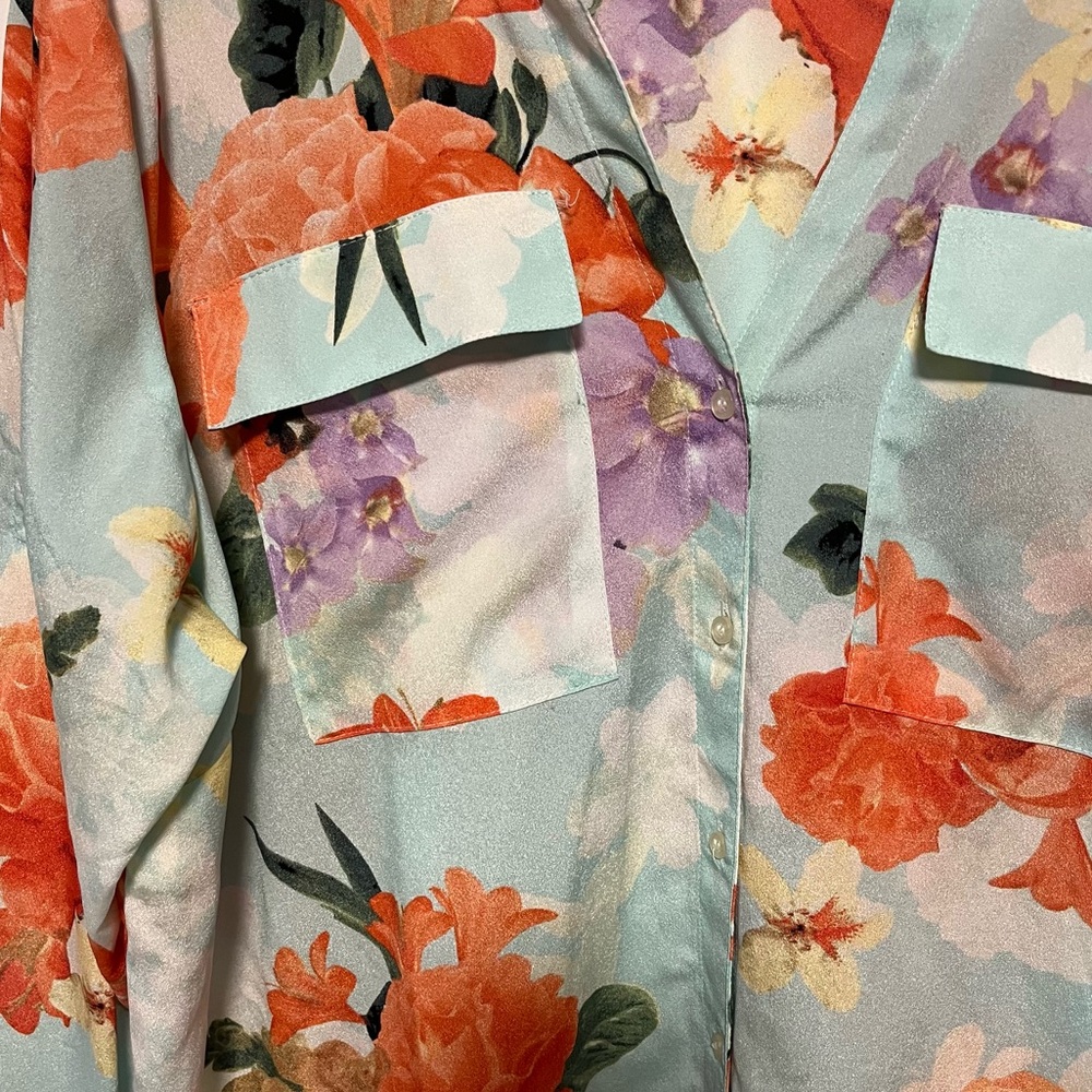 CALVIN KLEIN Floral Button Down Shirt - Picture 3 of 12